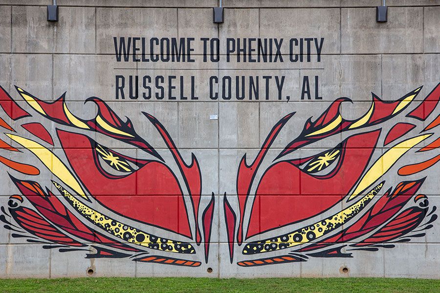 The Phoenix Mural in Phenix City, Alabama