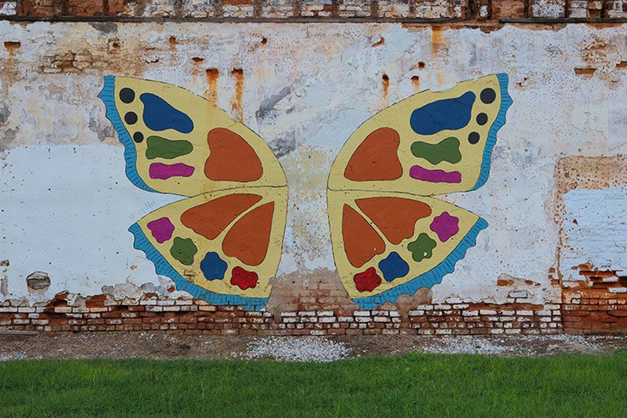 Butterfly Mural in Opelika, Alabama