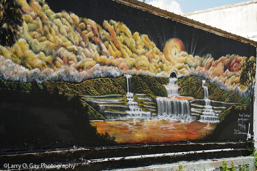 Waterfall Mural in Opelika, Alabama