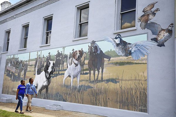 Hunting Scene on Mural in Alabama Black Belt