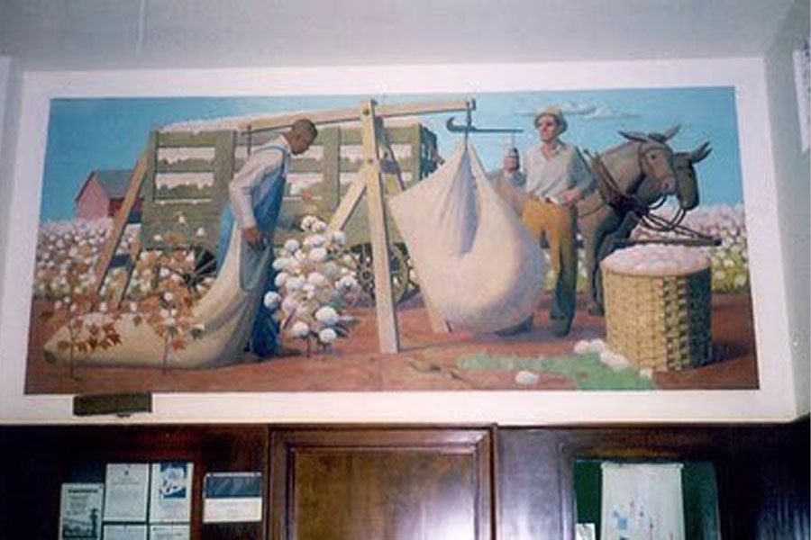 Cotton Field Mural in Luverne, Alabama