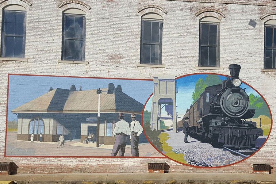 Union Springs Train Depot mural