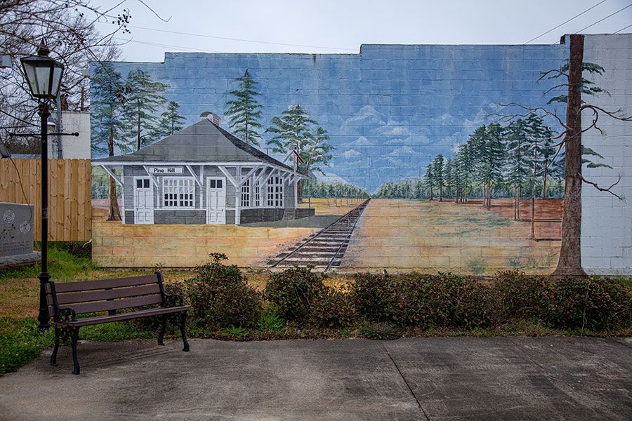 Railroad Depot Museum Mural in Pine Hill, AL