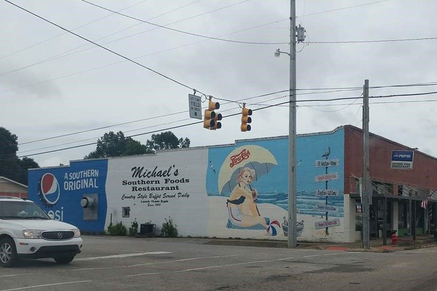 Pepsi Beach Girl Mural in Brantley, AL